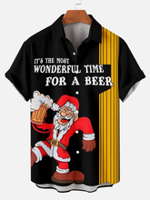 Men's Christmas Big & Tall Wonderful Time For A Beer Short Sleeve Shirt